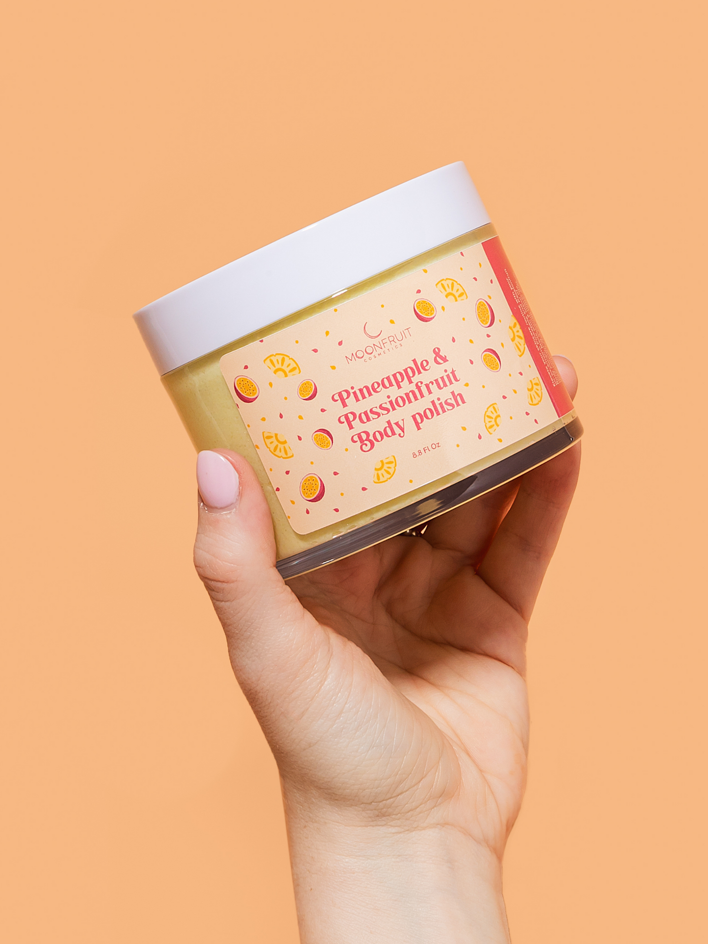 Pineapple passionfruit body scrub– This 8 oz jar Made with natural ingredients, this whipped body polish gently removes dead skin cells while deeply moisturizing, leaving your skin soft, smooth, and delicately scented with tropical coconut and warm vanilla. Perfect for a refreshing summer glow or everyday self-care rituals.